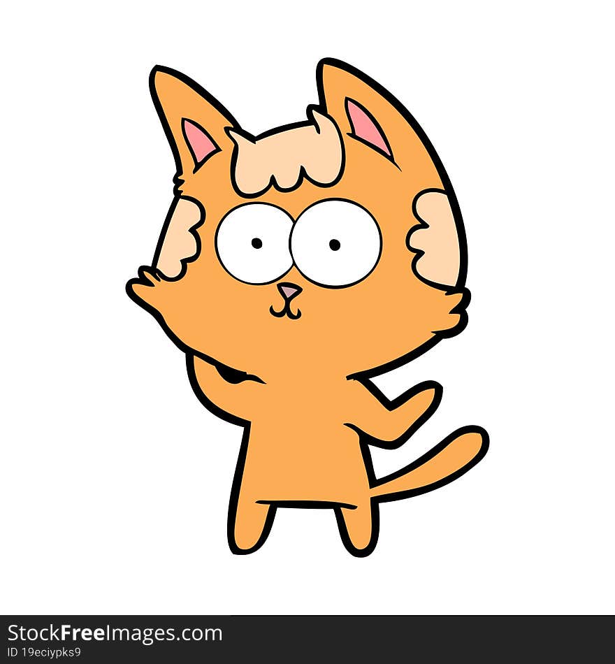 happy cartoon cat. happy cartoon cat