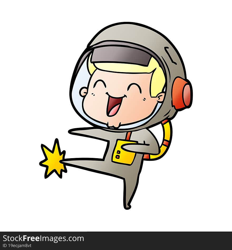 happy cartoon astronaut. happy cartoon astronaut