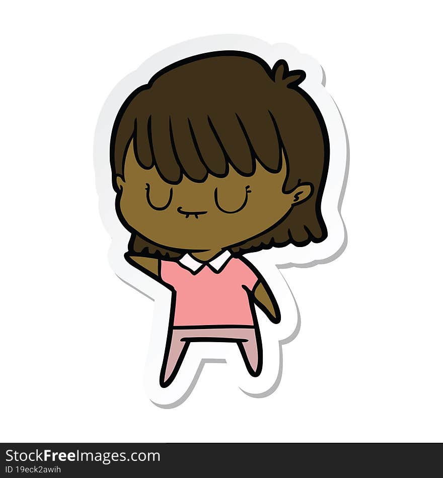 sticker of a cartoon woman