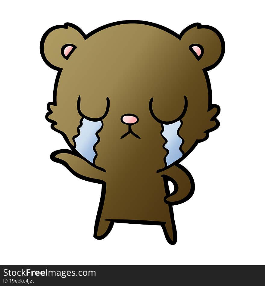 crying cartoon bear. crying cartoon bear