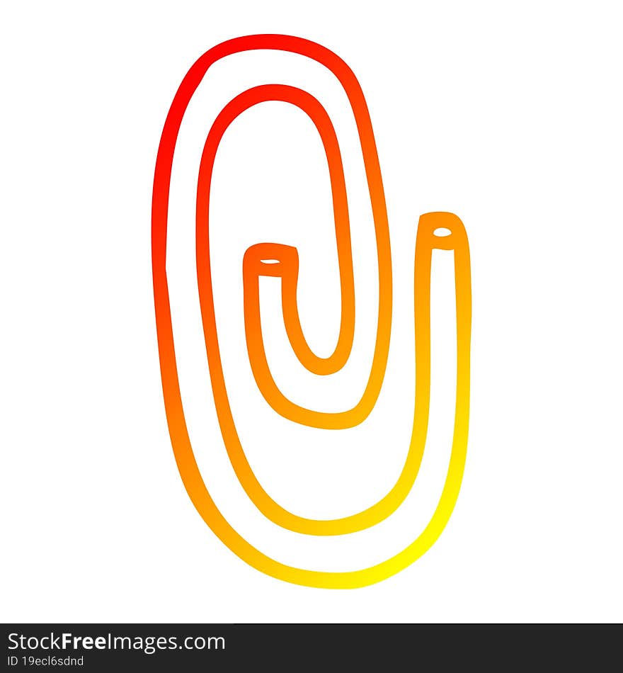 warm gradient line drawing cartoon paper clip