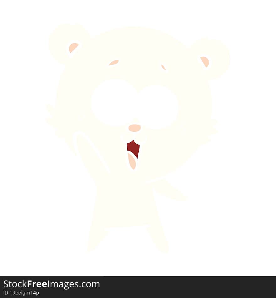 waving teddy  bear flat color style cartoon