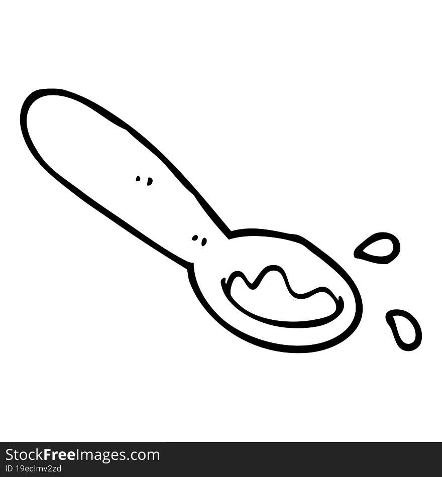 line drawing cartoon ladle of food