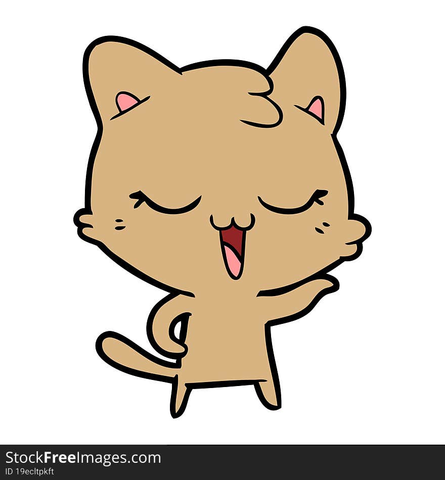 happy cartoon cat. happy cartoon cat