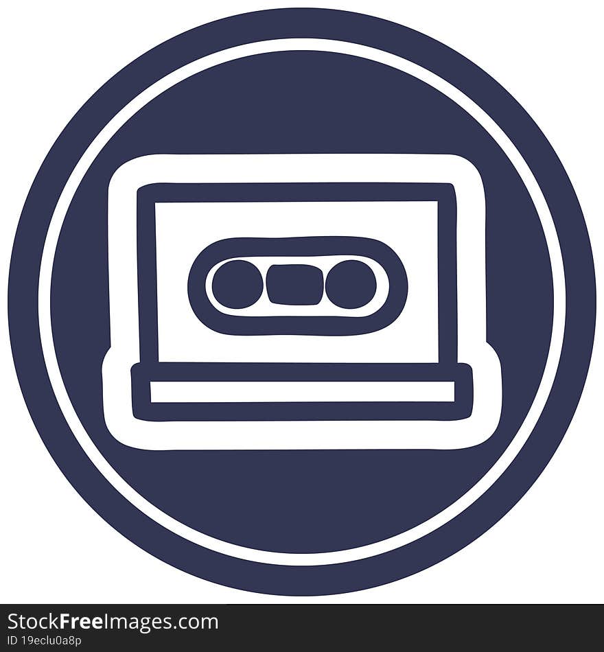 cassette tape circular icon