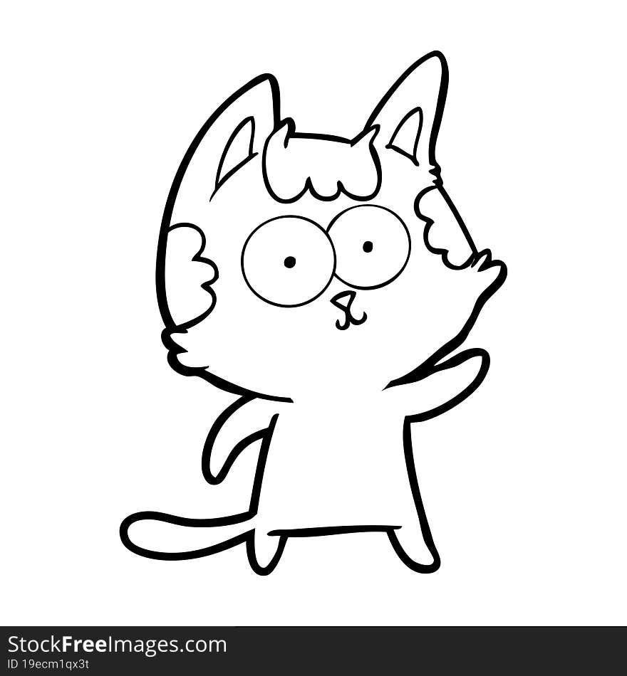 happy cartoon cat. happy cartoon cat