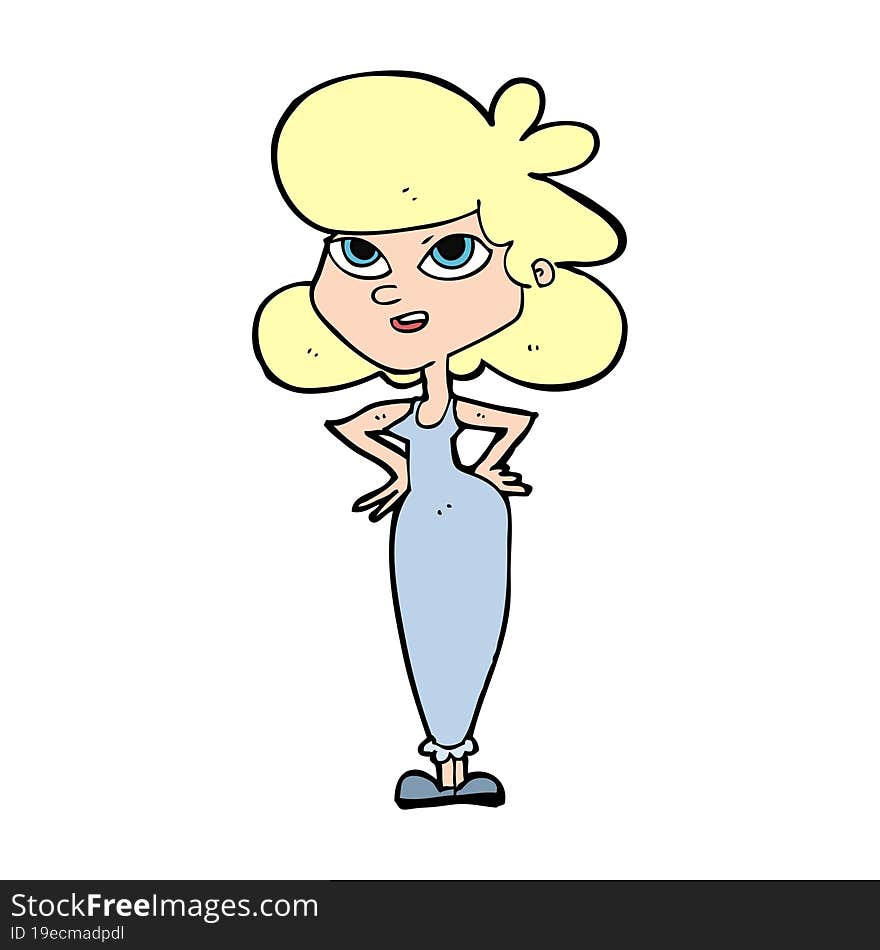 cartoon girl with hands on hips