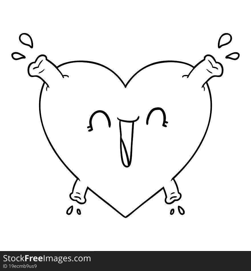 cartoon healthy heart. cartoon healthy heart