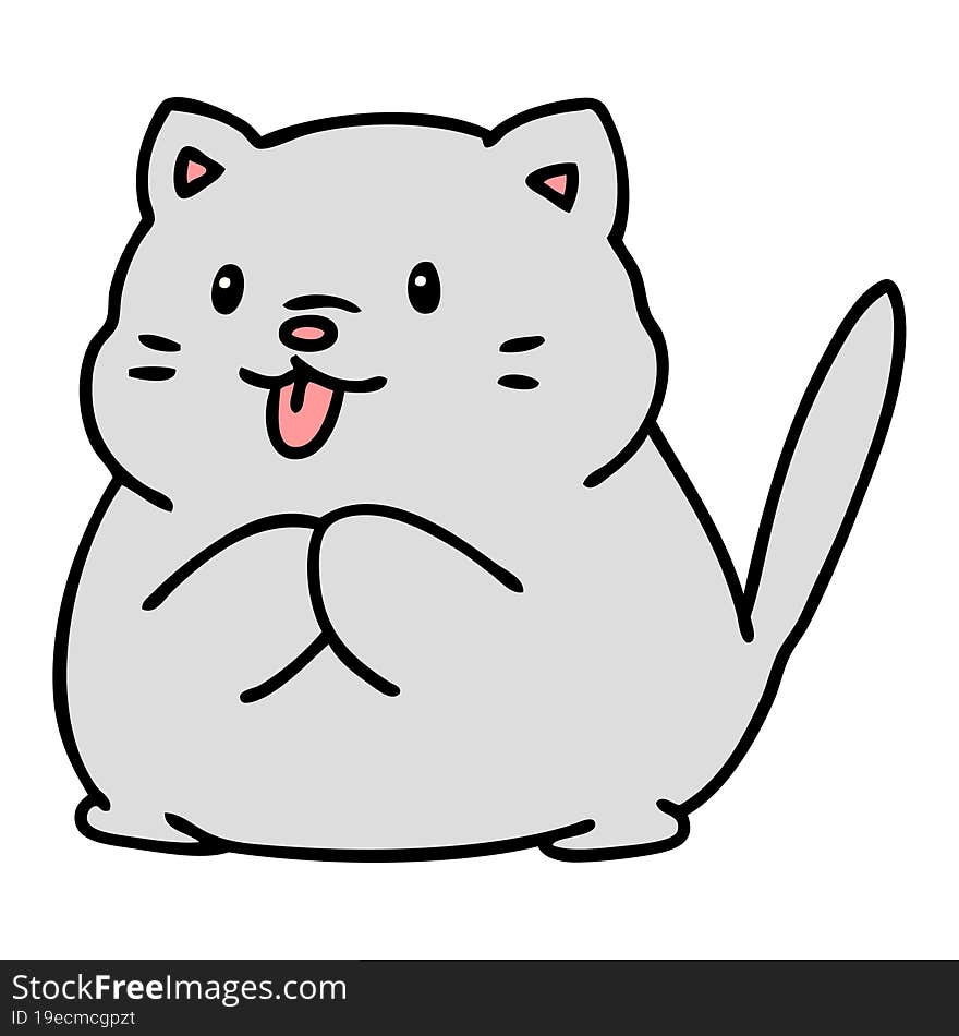 cartoon of a cute little cat