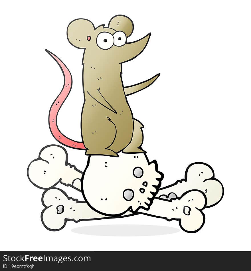 cartoon rat on bones