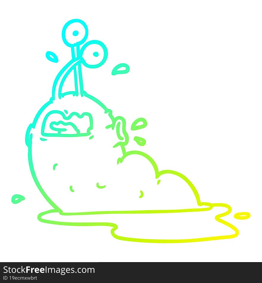 Cold Gradient Line Drawing Gross Cartoon Slug