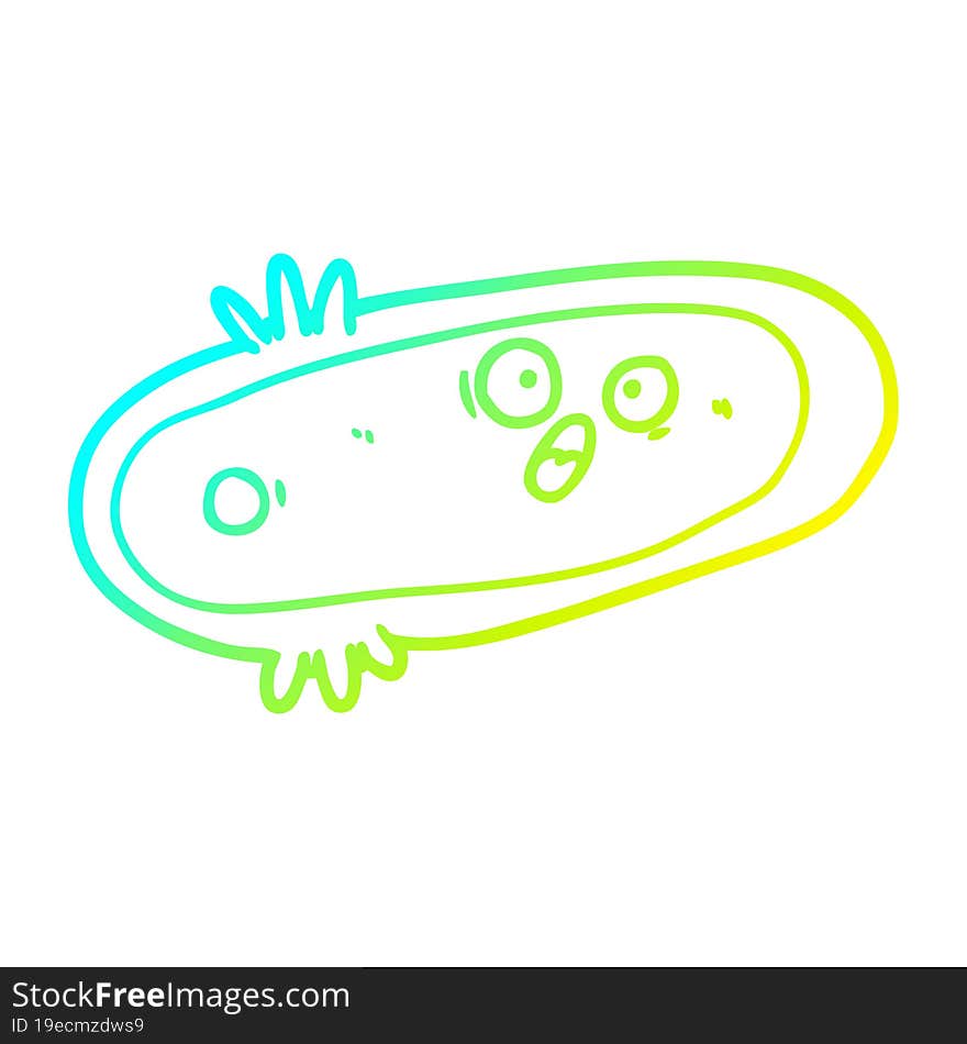 Cold Gradient Line Drawing Cartoon Germ