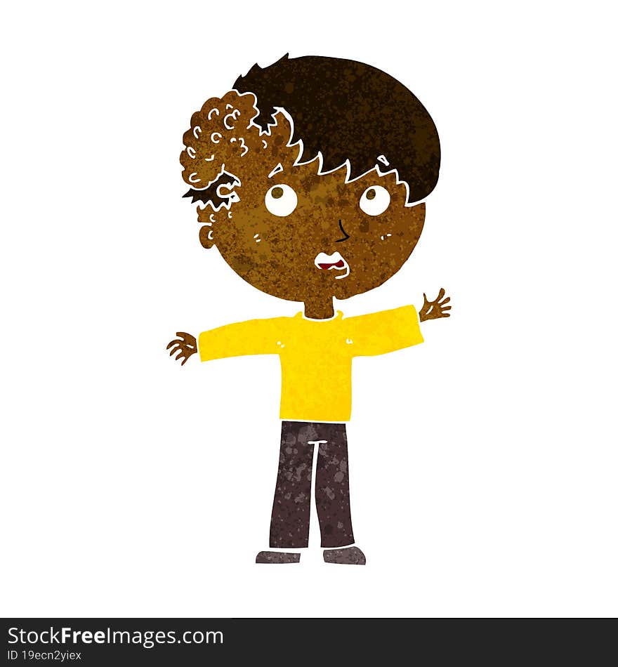 cartoon boy with growth on head