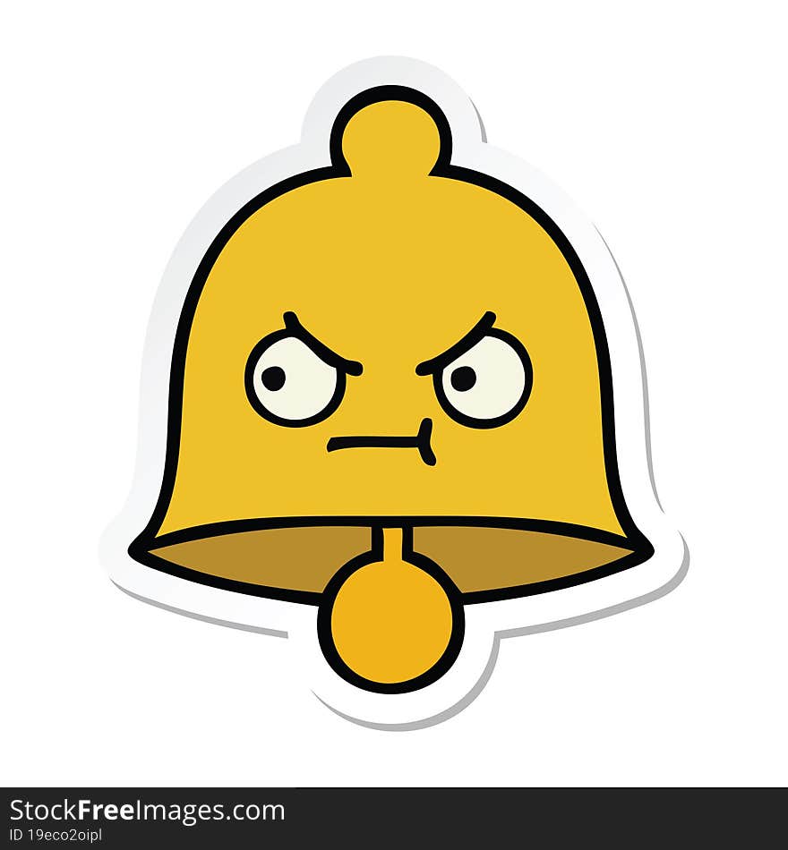 sticker of a cute cartoon bell