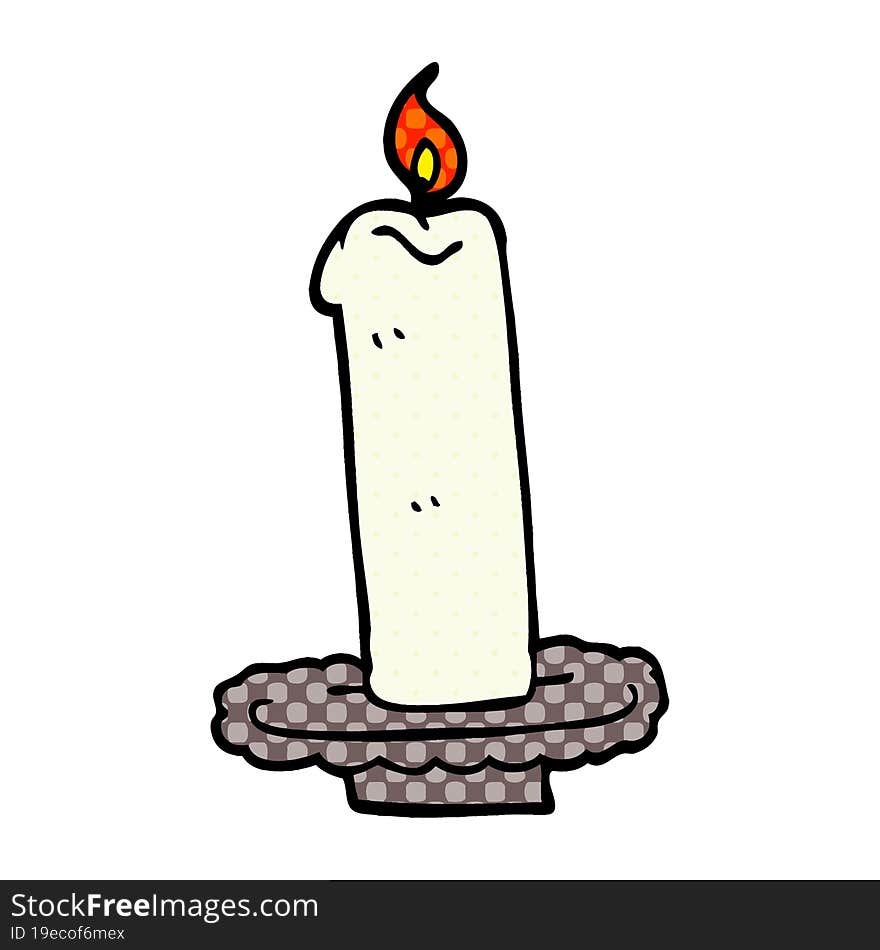 cartoon doodle burning candle