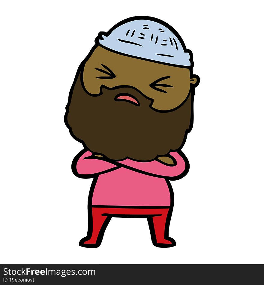 cartoon man with beard. cartoon man with beard