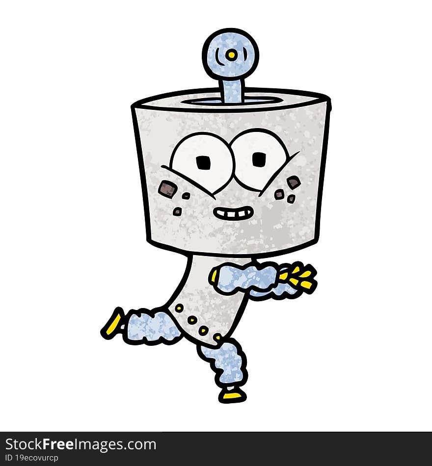 happy cartoon robot. happy cartoon robot