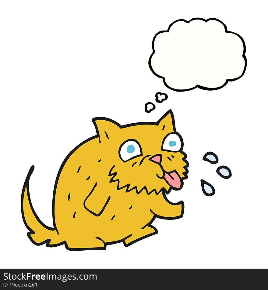 thought bubble cartoon cat blowing raspberry