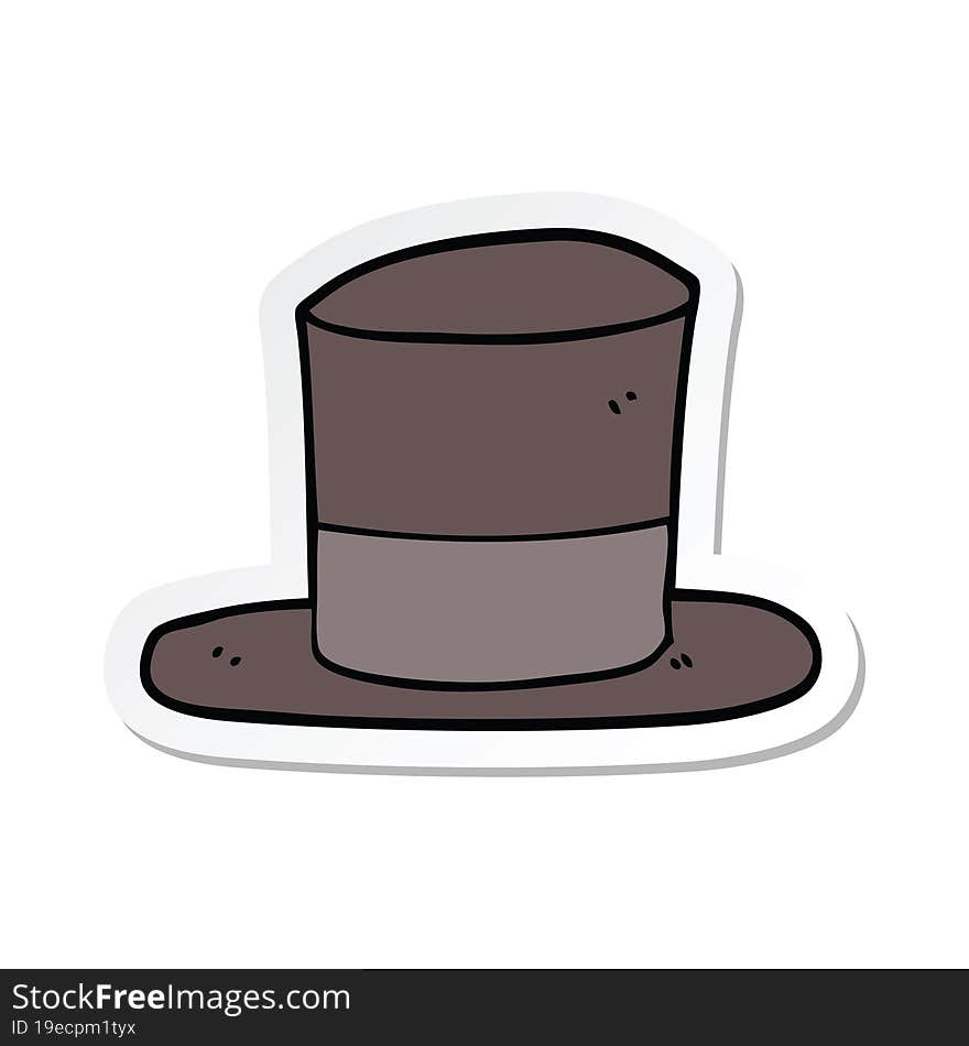 Sticker Of A Cartoon Top Hat