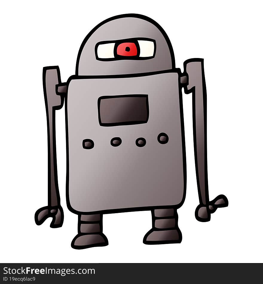 cartoon doodle robot