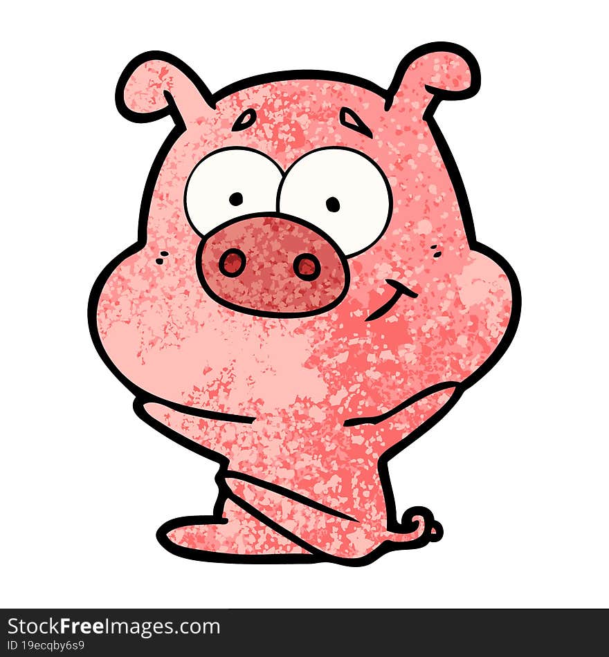 happy cartoon pig. happy cartoon pig