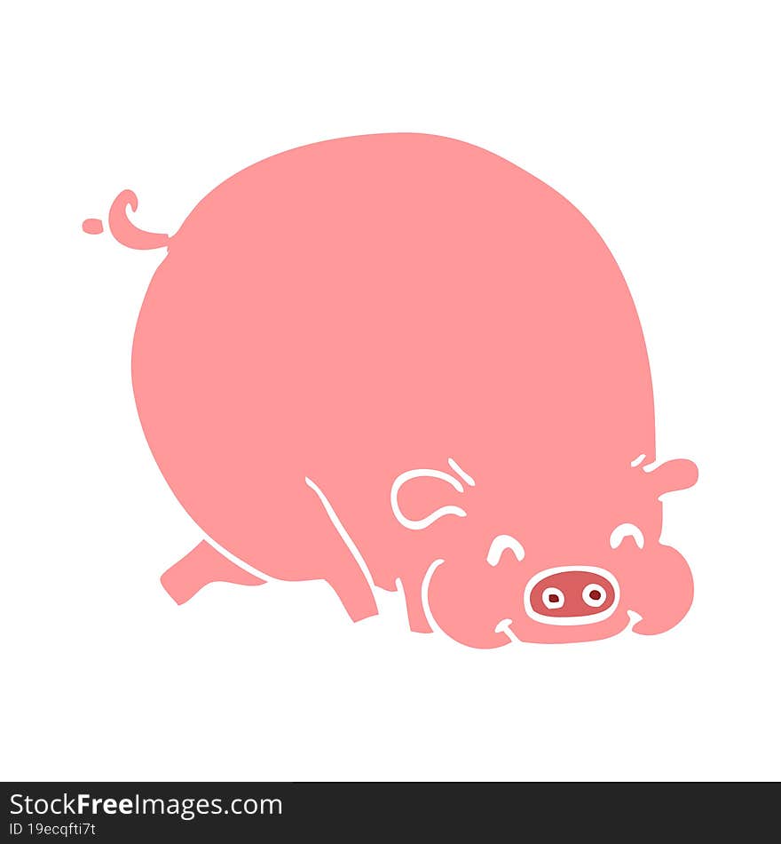 cartoon doodle fat pig