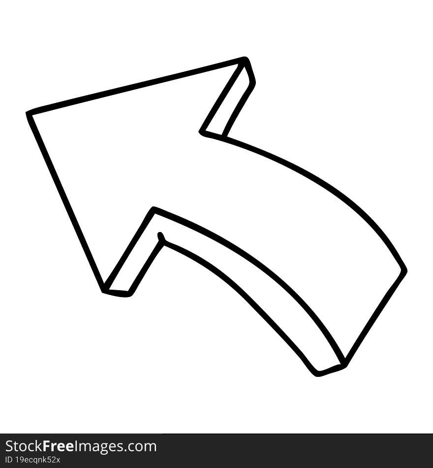 line doodle of a pointing arrow. line doodle of a pointing arrow