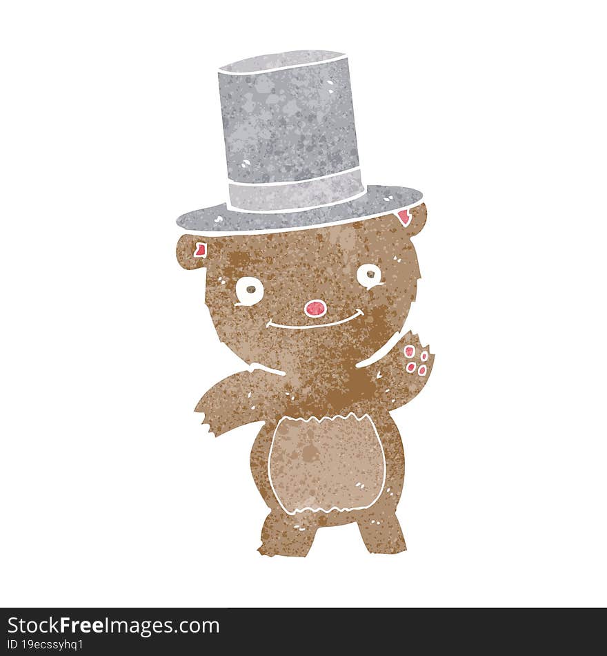 cartoon bear in top hat