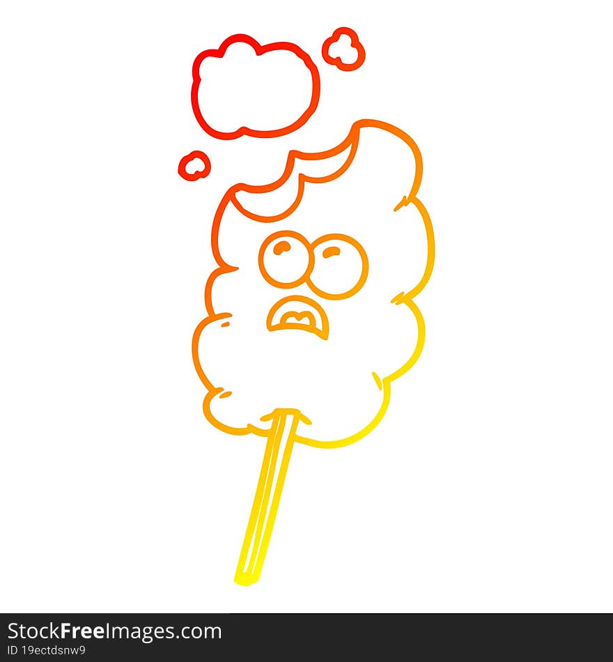 Warm Gradient Line Drawing Cotton Candy Cartoon