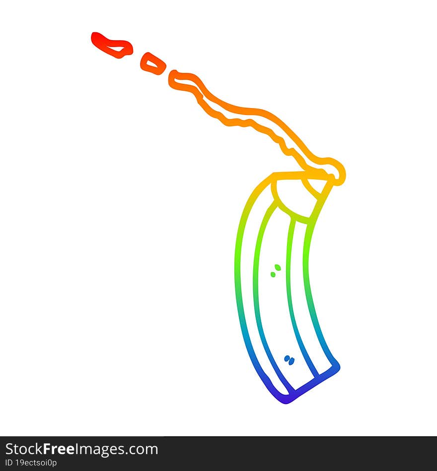 rainbow gradient line drawing of a cartoon colored pencil