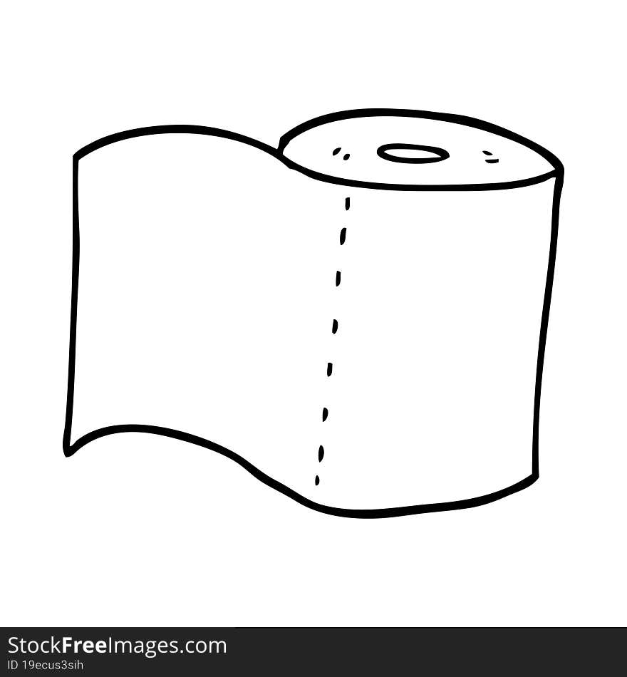 line drawing cartoon toilet roll