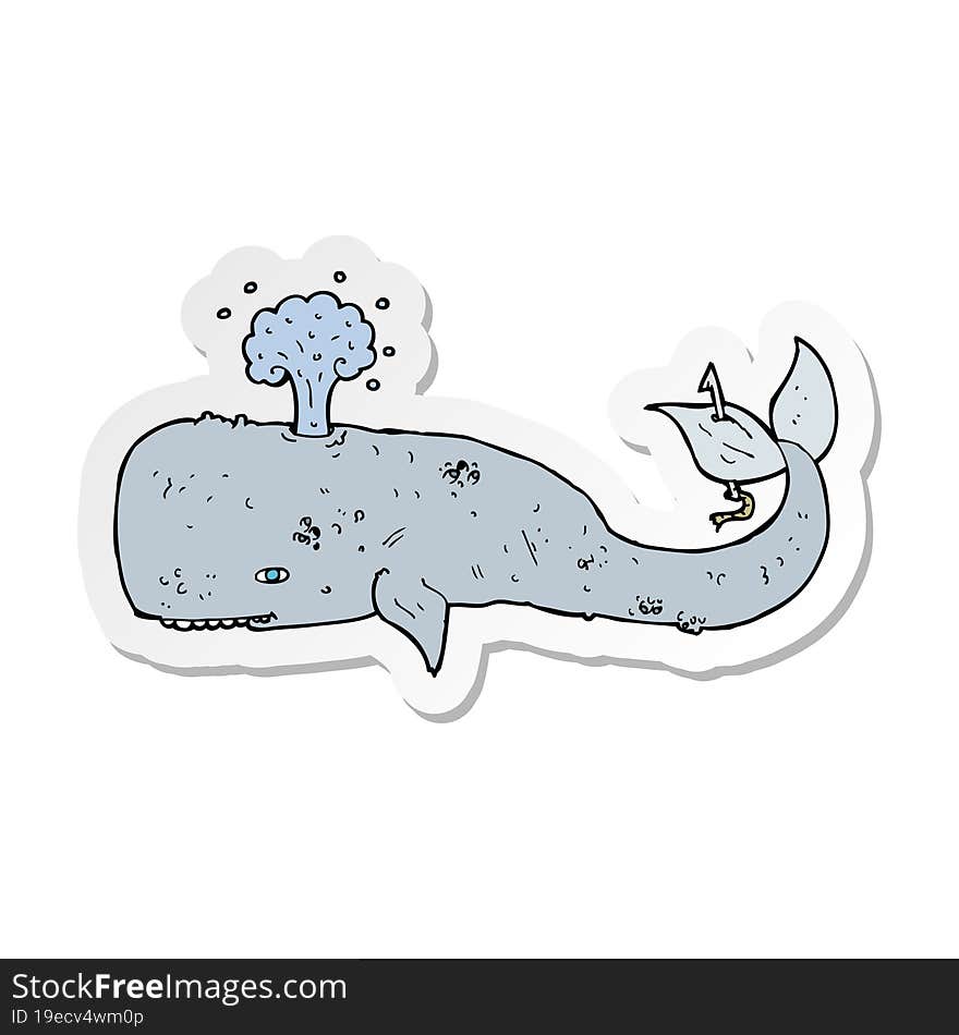 sticker of a cartoon whale