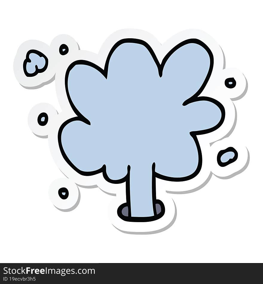 sticker of a cartoon spouting water