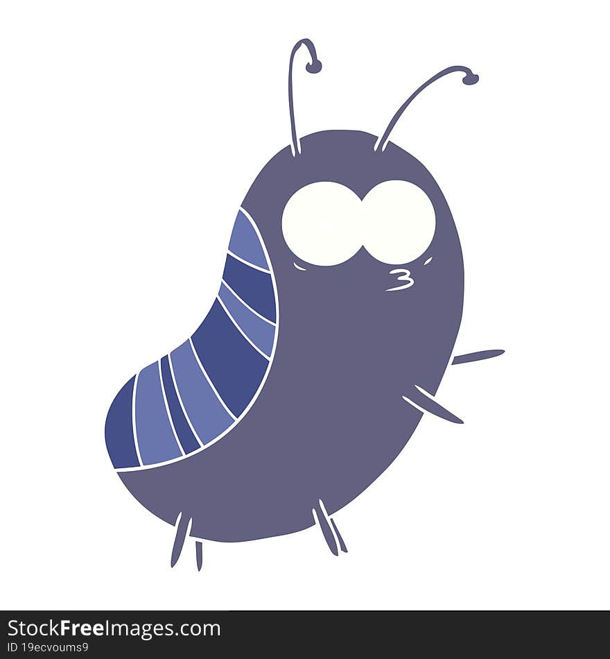 Funny Flat Color Style Cartoon Beetle