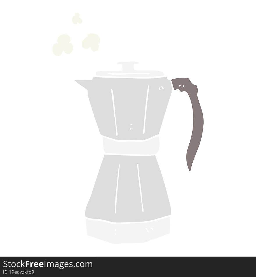 flat color illustration of a cartoon stovetop espresso maker