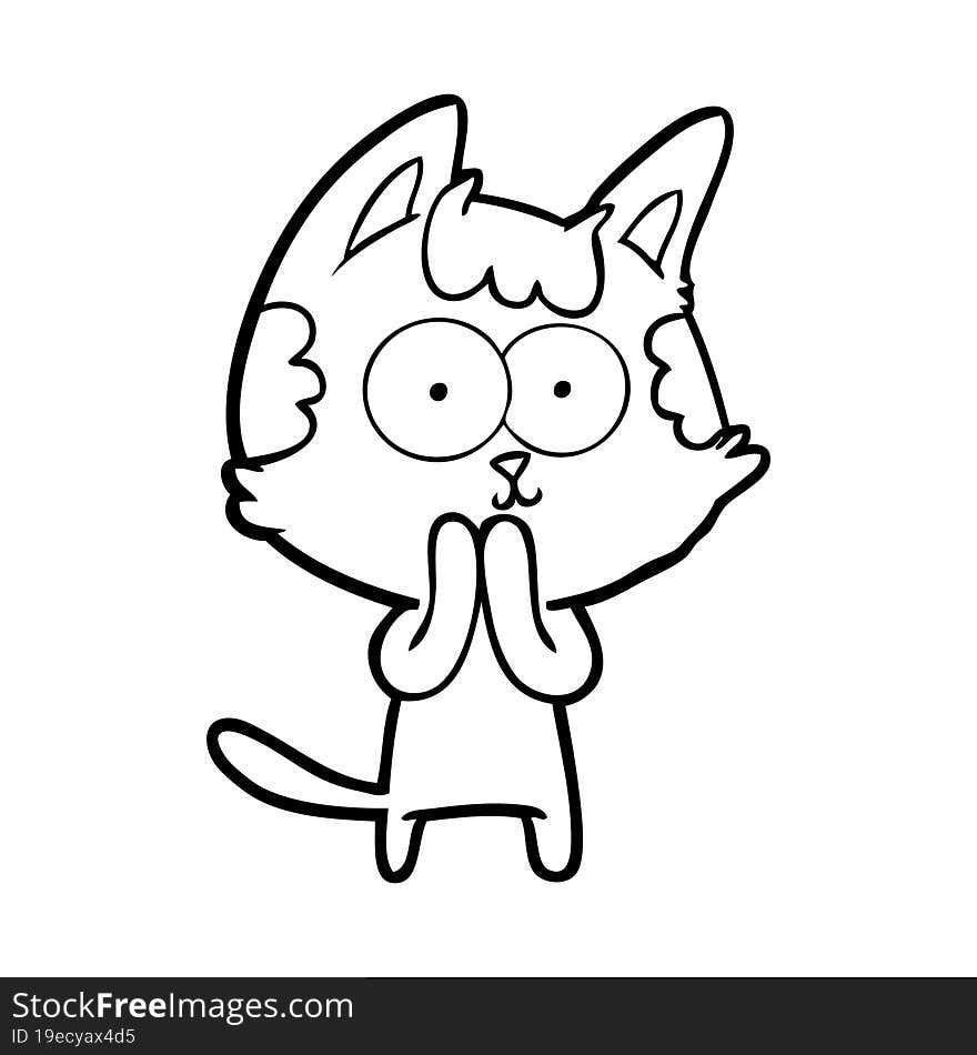 happy cartoon cat. happy cartoon cat