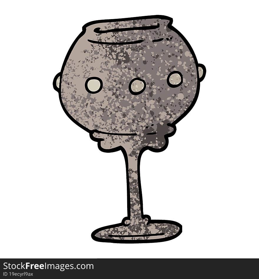 grunge textured illustration cartoon metal goblet