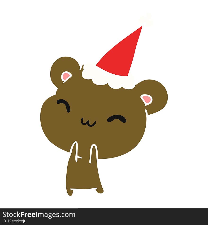 hand drawn christmas cartoon of kawaii bear