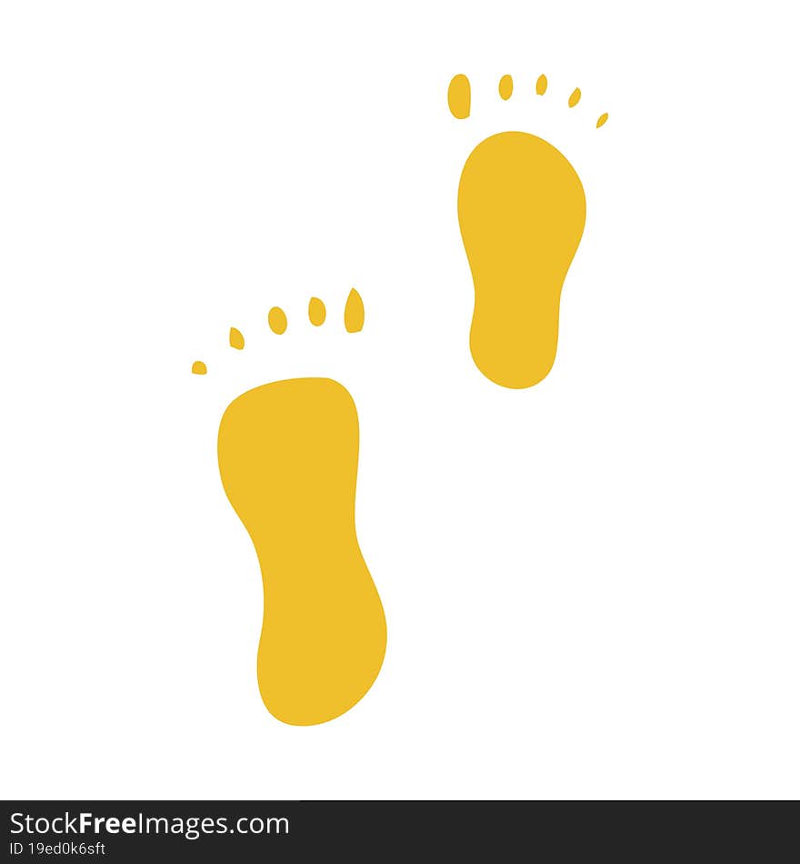 flat color illustration cartoon foot prints