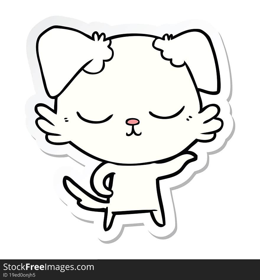 sticker of a cute cartoon dog