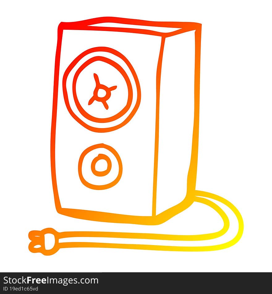 Warm Gradient Line Drawing Cartoon Old Wood Speaker