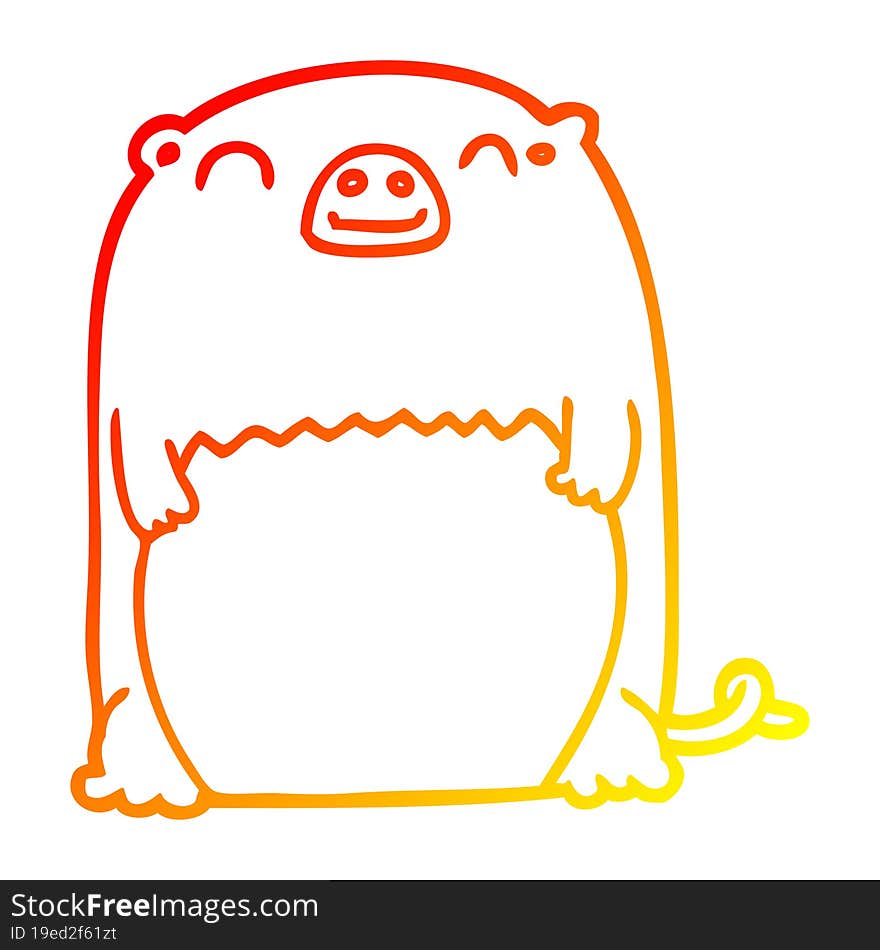 warm gradient line drawing cartoon creature