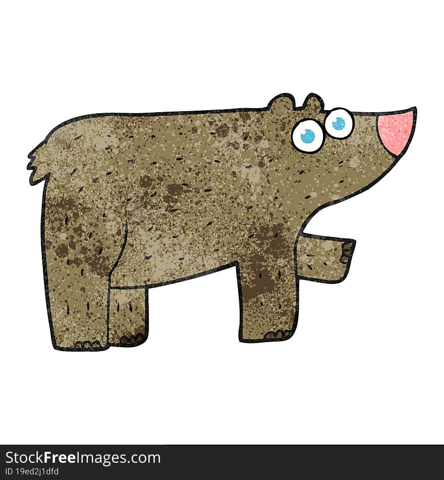 freehand textured cartoon bear