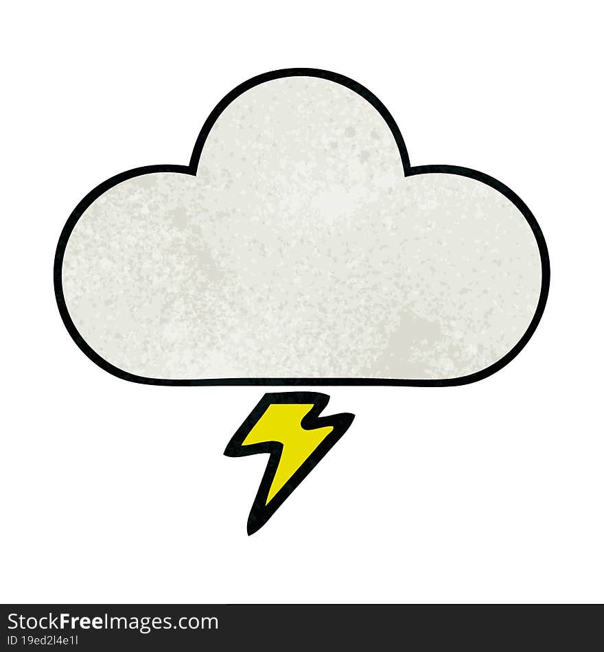 retro grunge texture cartoon thunder cloud