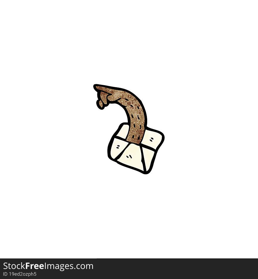 cartoon hand in envelope pointing