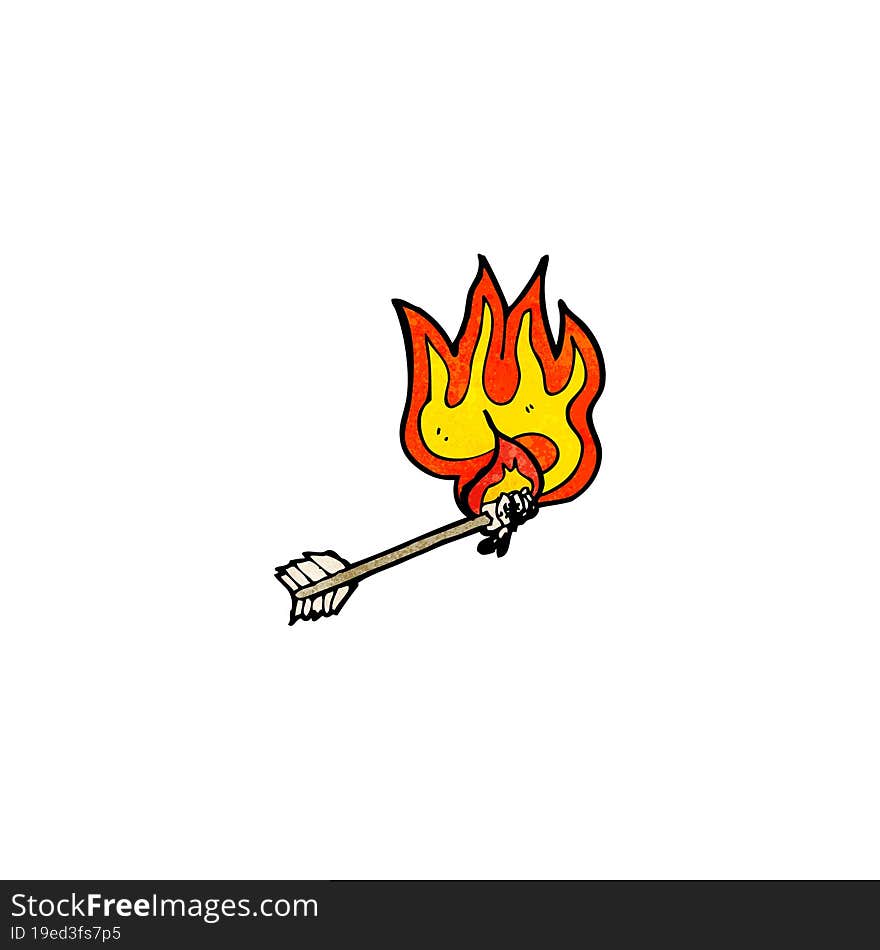 cartoon flaming arrow