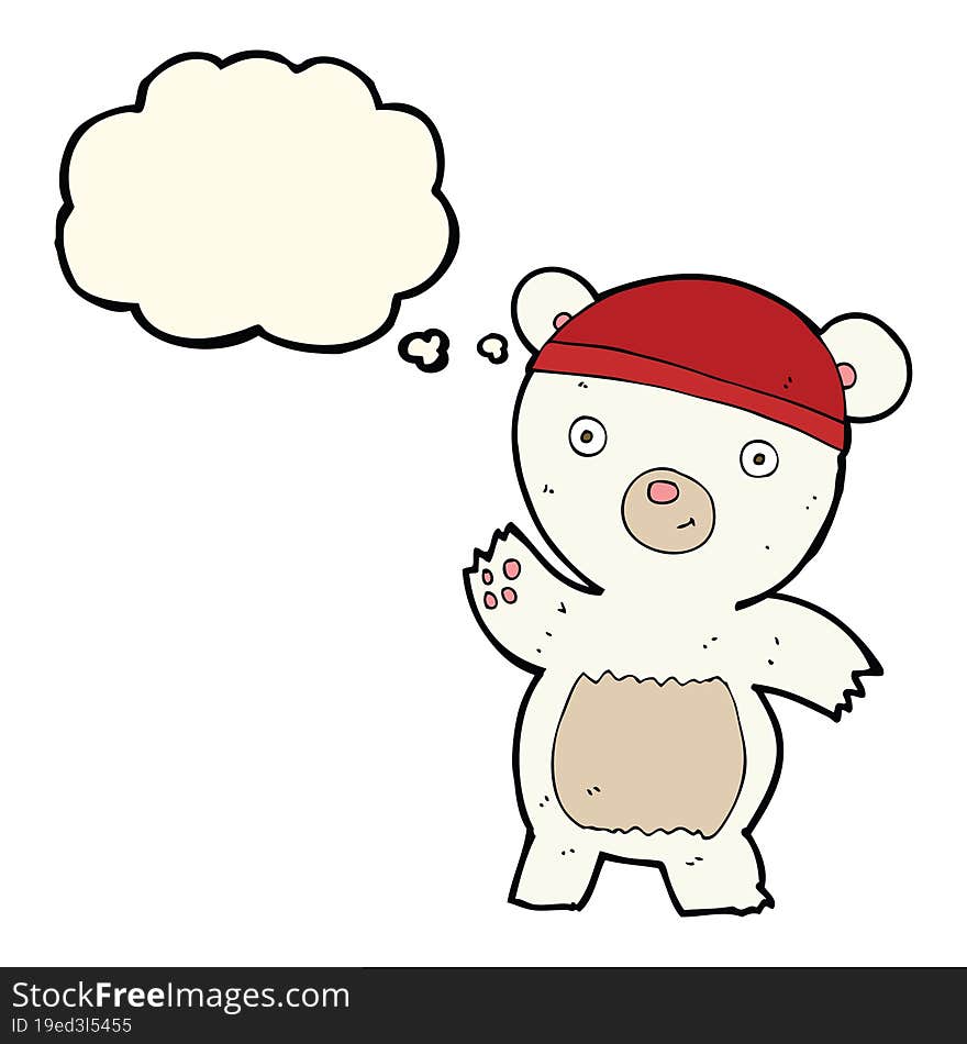 cute cartoon polar bear with thought bubble