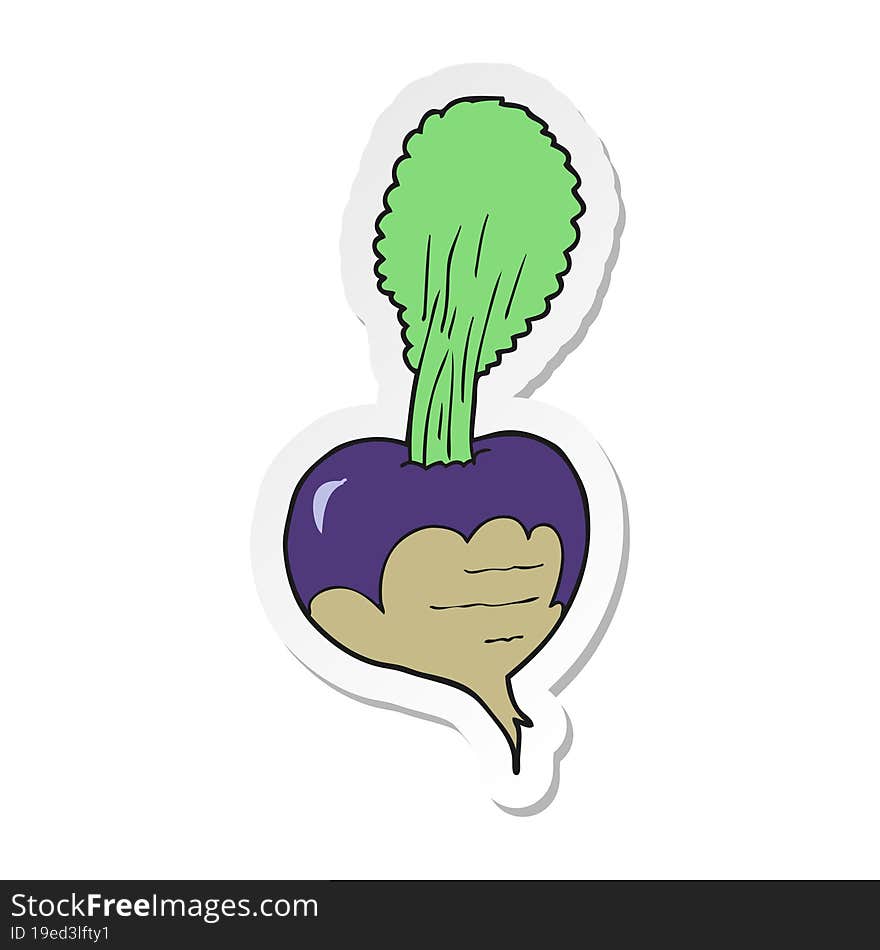 Sticker Of A Cartoon Beetroot