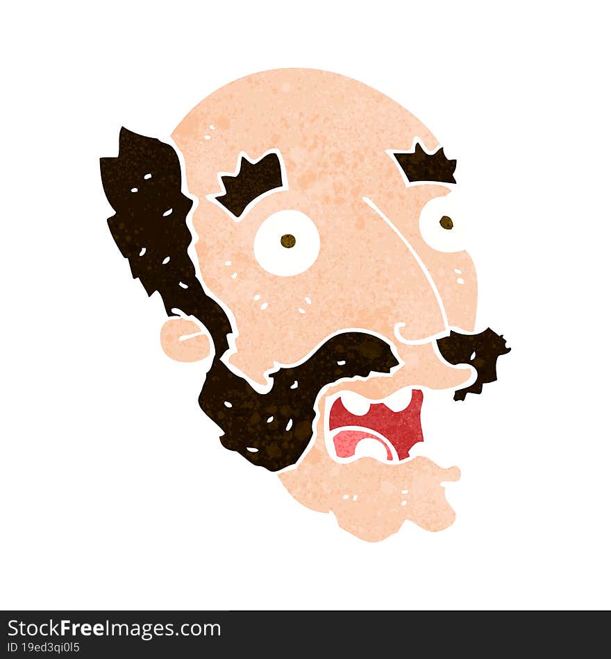 cartoon shocked old man