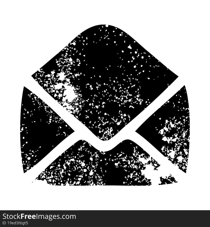 distressed symbol of a paper envelope